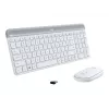Logitech Slim Wireless Combo MK470 - Tastatūras un peles komplekts - Bezvadu - 2,4 GHz - Spāņu - Baltā krāsā (920-009199)
