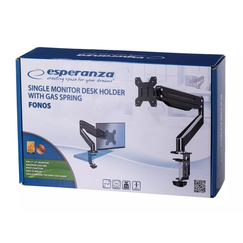 Esperanza ERW019 monitora stiprinājums / statīvs 68.6 cm (27) galds melns