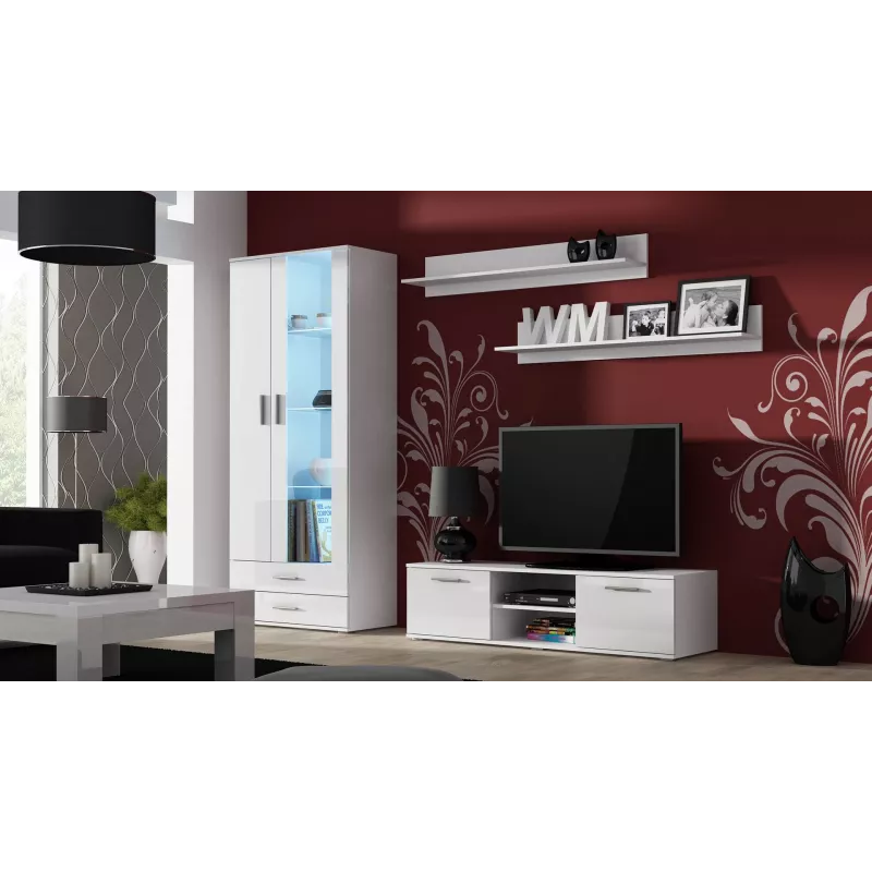 Cama TV statīvs SOHO 140 balts/balts glancēts