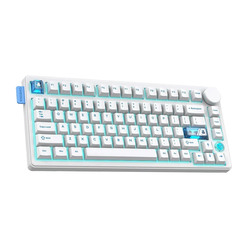 Mehāniskā stila Bluetooth tastatūra Onikuma MT706 balta — bezvadu Bluetooth savienojums, kompakts izkārtojums