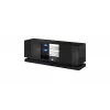 TV statīvs cama meble QIU 160 — MDF melns spīdīgs, 1600×420×570 mm