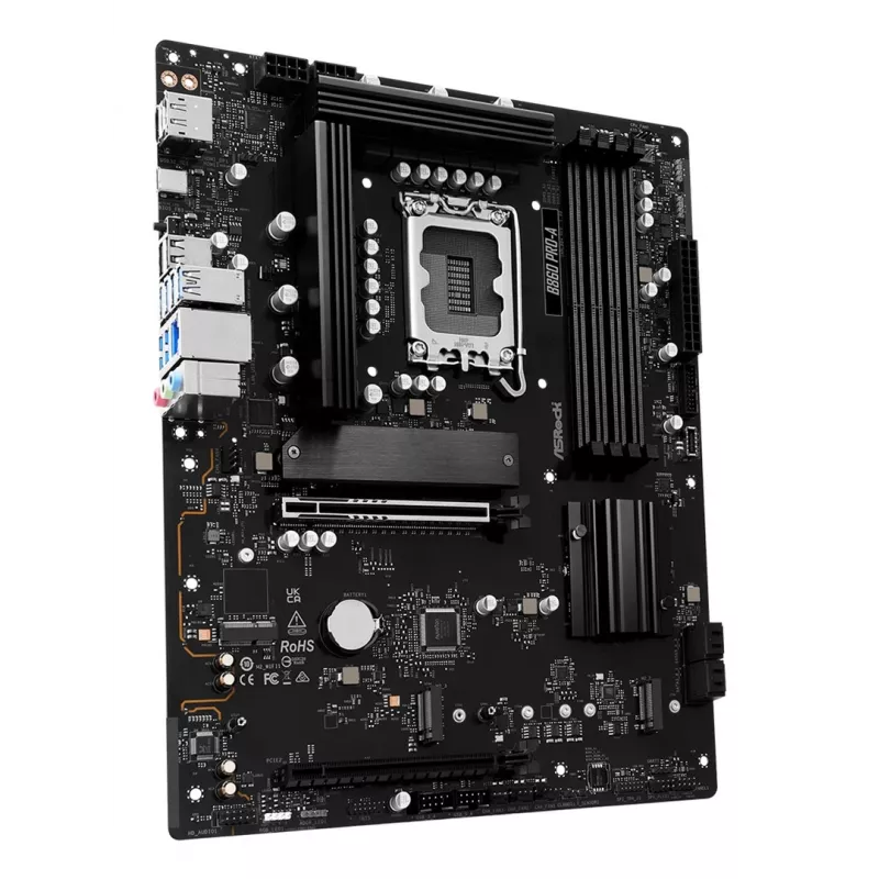 Mātesplate ASRock B860 Pro-A — Intel B860 ATX, LGA 1851, DDR5, 4x DIMM, 256GB, 2.5Gb LAN, 1x M.2, 4x SATA III