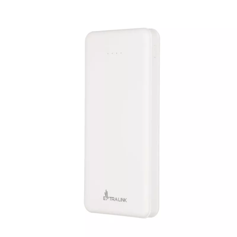 Ārējais akumulators Extralink EPB-078W 10000 mAh Balts, USB-C, 10 W izeja, uzlādē līdz 2 ierīcēm
