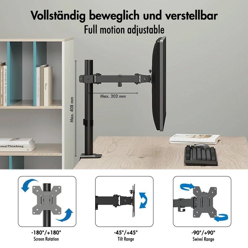 Monitora stiprinājums 17-32 10 kg max, tērauds
