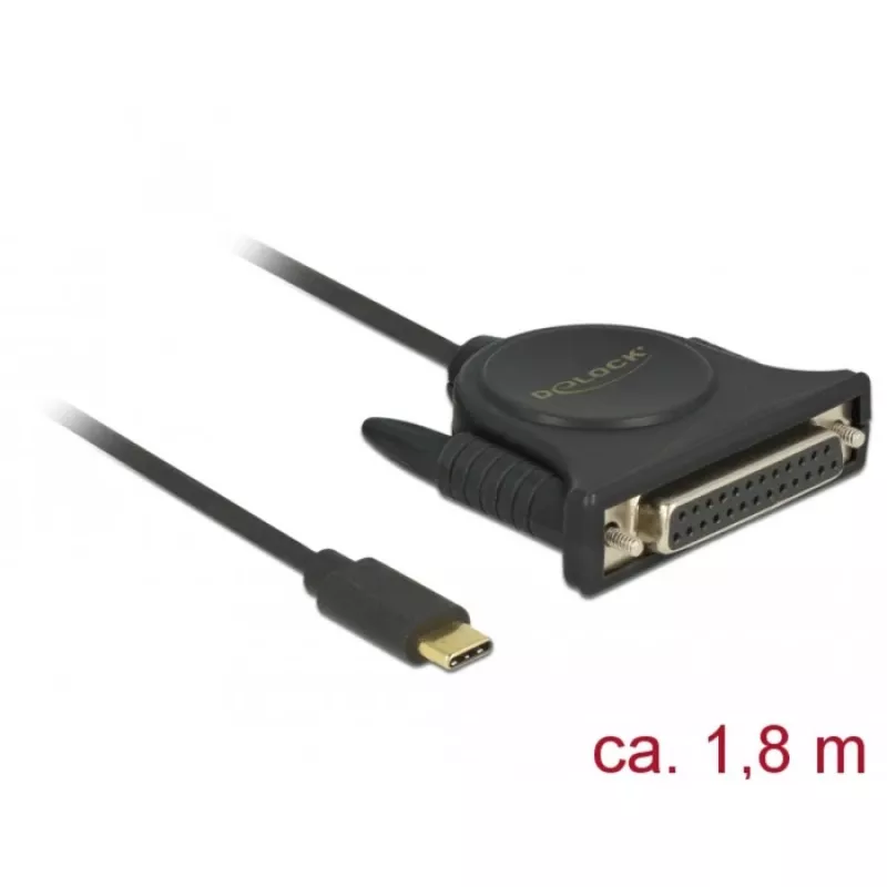 Paralēlais kabelis DeLOCK 62980 Melns 1,8 m