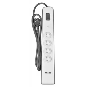Pārsprieguma aizsargs Belkin BSV401CA2M melns balts 4 maiņstrāvas rozetes 2 m