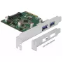 Delock PCI Express x4 karte ar 2 x ārējiem USB 3.1 Gen 2 Type-A ligzdām (90298)