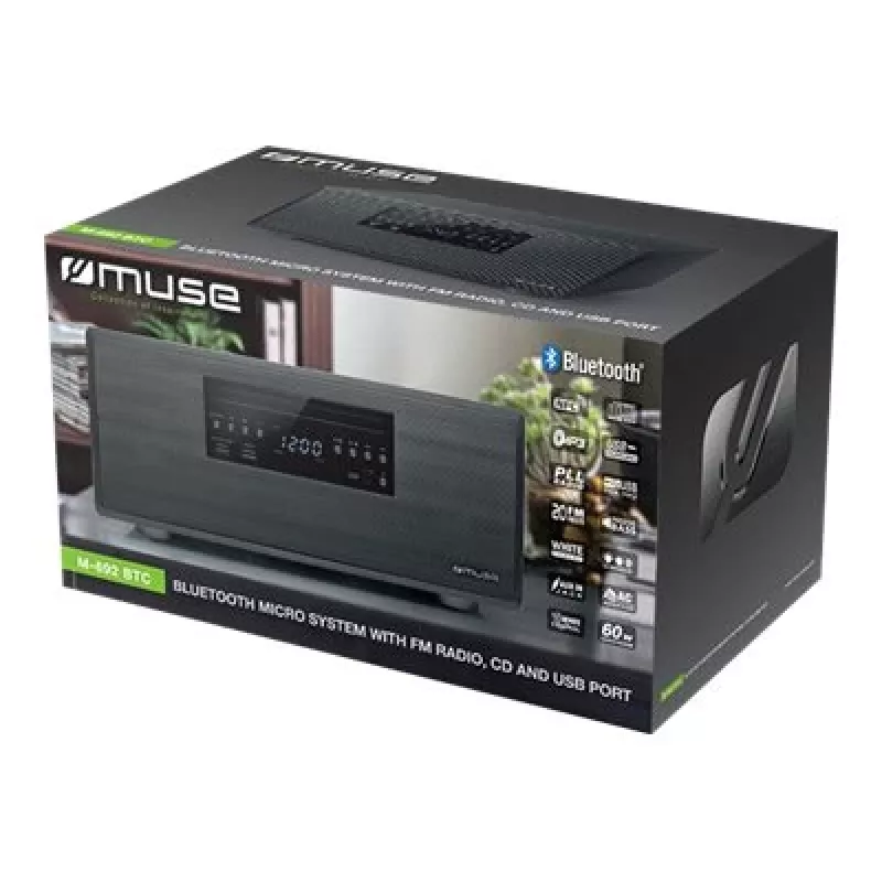 Muse | Bluetooth mikro sistēma | M-692 BTC | Jā | 2 x 30 W | Bluetooth | Melns | NFC funkcijas | Bezvadu savienojums