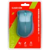 CANYON MW-11, 2,4 GHz bezvadu pele, ar 3 pogām, DPI 1200, baterija: AAA * 2 gab., zila, 67 x 109 x 38 mm, 0,063 kg