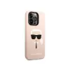 Karl Lagerfeld KLHMP14XSLKHLP iPhone 14 Pro Max 6.7 cietais maciņš gaiši rozā / gaiši rozā Silikona Karl inchs Head Magsafe