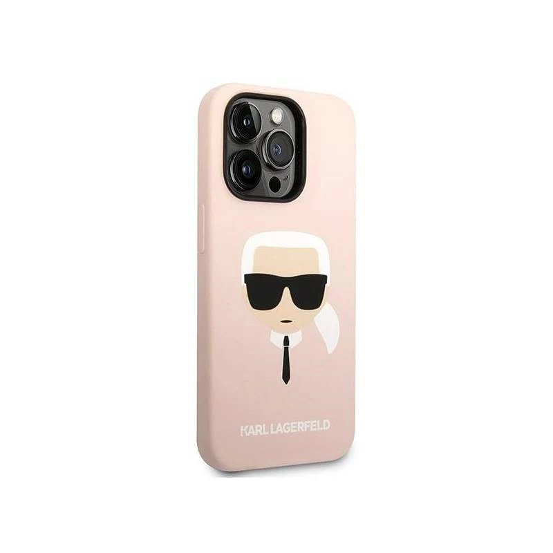 Karl Lagerfeld KLHMP14XSLKHLP iPhone 14 Pro Max 6.7 cietais maciņš gaiši rozā / gaiši rozā Silikona Karl inchs Head Magsafe