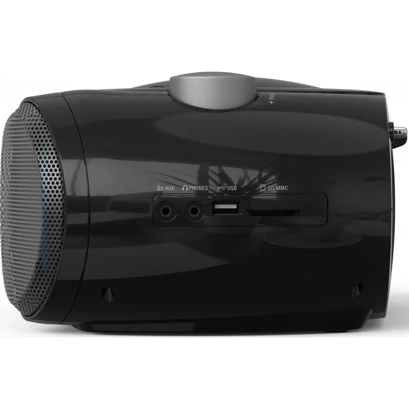 Pārnēsājams Bluetooth boombox SENCOR SPT4710B — 20 W kopējā jauda, Bluetooth 5.3, CD/USB/FM, bateriju vai maiņstrāvas barošana