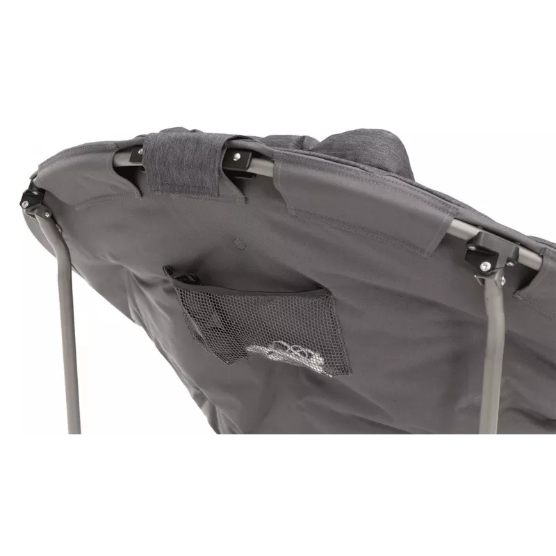 Kempinga krēsls Outwell Kentucky Lake — saliekams krēsls ar 4 kājām, maksimālā slodze 120 kg, platums 1040 mm, dziļums 700 mm, svars 8,1 kg