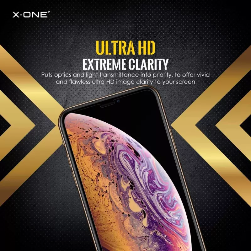 Ekrāna aizsargplēve X-ONE Extreme Shock Eliminator priekš iPhone X — melna, triecienizturīga, izturīga