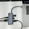 USB-C centrmezgls Tellur TLL321061 ar PD 3.0 100W, HDMI izeju un 3× USB 3.0 portiem