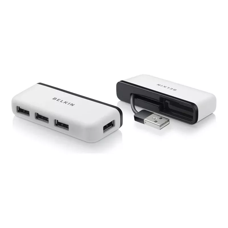 Belkin USB 2.0 4 portu ceļojumu centrmezgls, sudraba, F4U021bt