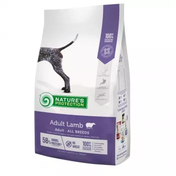 Sausā suņu barība nature’s protection Adult Lamb visām šķirnēm 12 kg — 24% olbaltumvielu, 13% tauku, 2.5% šķiedrvielu