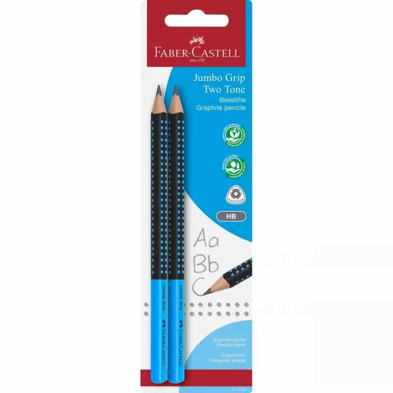 FABER-CASTELL zīmulis Jumbo Grip Two Tone 2xBS BK