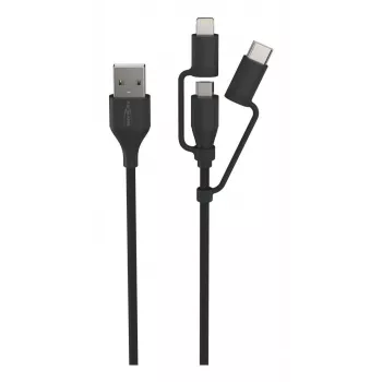 Ansmann kabelis USB uz 3in1 120 cm melns Micro-USB B