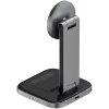 SATECHI 3-in-1 salokāms Qi2 bezvadu uzlādes statīvs (Space Gray) ar A, C, G tipa spraudņiem