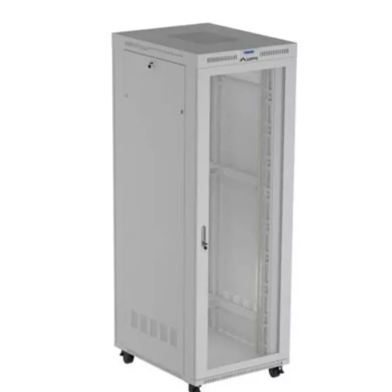 19 collu statīva skapis LANBERG FF01-8047-23SL 47U 800x1200 mm pelēks ar perforētām durvīm