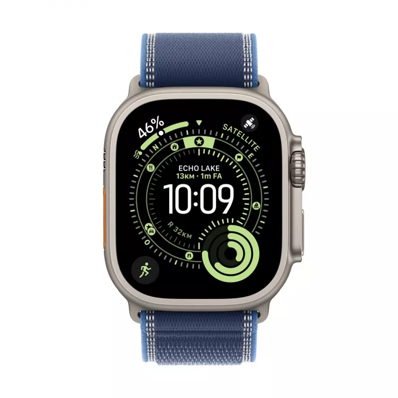 Apple Watch Ultra 3 GPS + Cellular 49mm dabīga titāna korpuss ar zilu/spilgti zilu Trail Loop - S/M | Apple