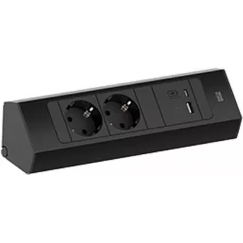 Strāvas sadalītājs Bachmann CASIA 2 ar 2x CEE7/3 rozetēm un 1x USB A/C 22W