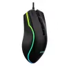 Vadu apsildāmā spēļu pele ActiveJet AMY-W390 — piemērota abām rokām, optiskā 2000 DPI, USB Type-A, 4 pogas, melna