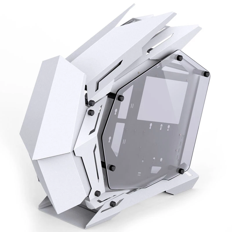 Mini Micro-ATX tornis Jonsbo MOD3 rūdīta stikla balts datora korpuss, Mini-ITX/Micro-ATX atbalsts