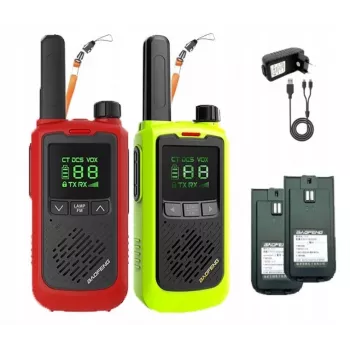Rokas divvirzienu rācija Baofeng BF-T17 zaļa — 16 kanāli, 5W, 400–470 MHz, 1500 mAh akumulators