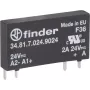 Finder cietvielu PCB relejs, 34. sērija 34.81.7.060.9024, slodzes strāva 2 A, pārslēgšanas spriegums 24 V līdzstrāva (34.81.7.060.9024)