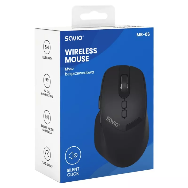 Savio MB-06 pele Universāla Piemērota abām rokām Bluetooth 3800 DPI