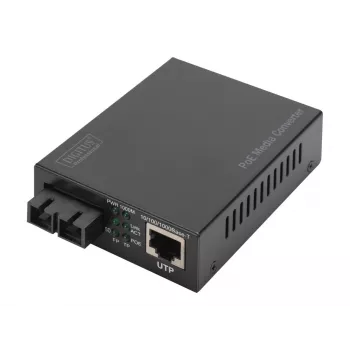 Digitus Gigabit PoE multivides pārveidotājs, RJ45 / SC, SM, PSE