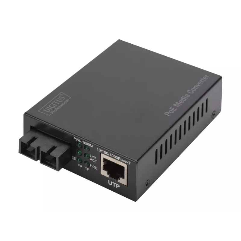 Digitus Gigabit PoE multivides pārveidotājs, RJ45 / SC, SM, PSE