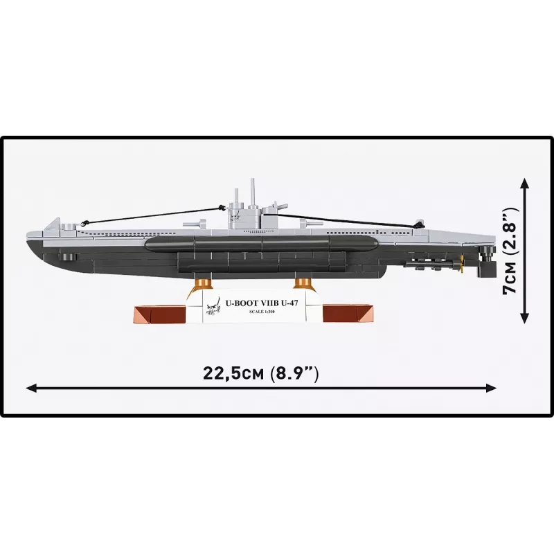 Zemūdenes modelis Cobi U-47 T.VIIB 1:300 komplekts, zīmols Cobi, modelis 4858