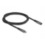 DeLOCK USB pagarinātāja kabelis USB Type-C vīrišķais uz sievišķo 10 Gbps 1 m pelēks metāls