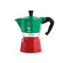 Moka katliņš Bialetti La Mokina 0005650 — alumīnija kafijas automāts plītij zaļā/sarkanā/sudraba krāsā