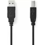 Nedis USB kabelis | USB 2.0 | USB-A spraudnis | USB-B spraudnis - 10 W | 480 Mbps | niķelēts | 1.00 m | Apaļš | PVC | Melns | Iezīme