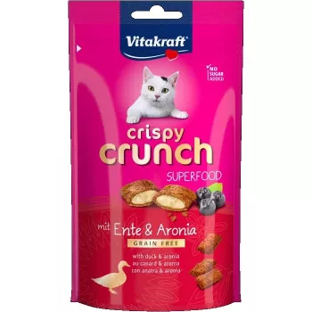 Vitakraft Crispy Crunch Duck with chokeberry 60 g - kraukšķīgs našķis pieaugušiem kaķiem