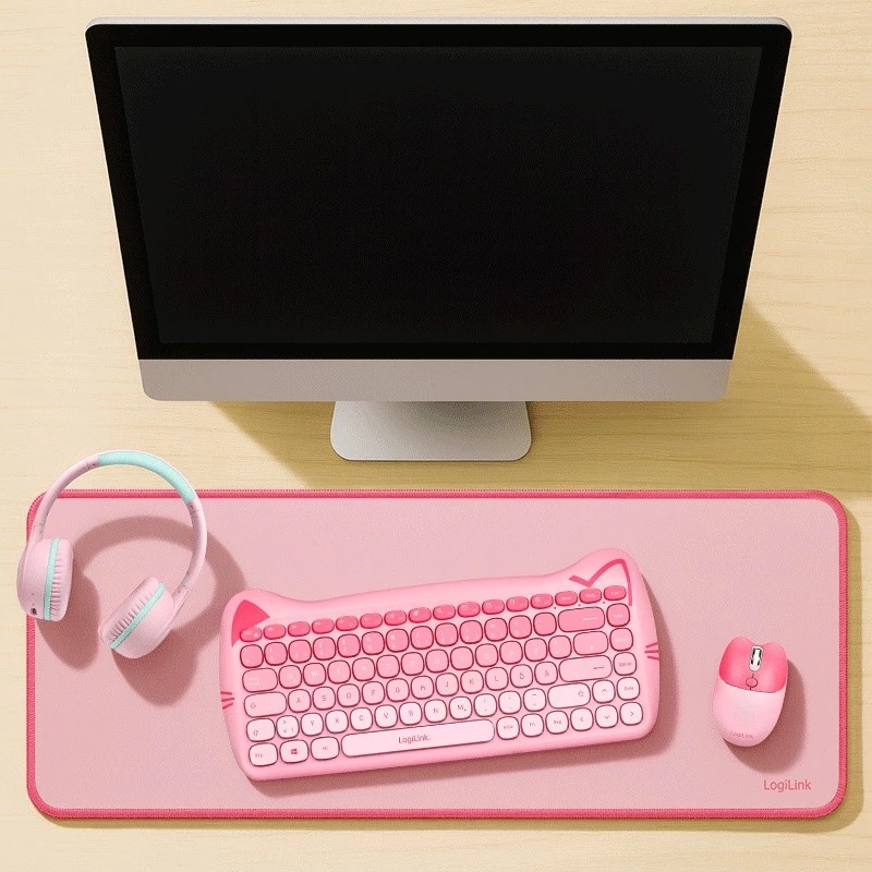 XXL galda paliktnis pelei un tastatūrai, rozā