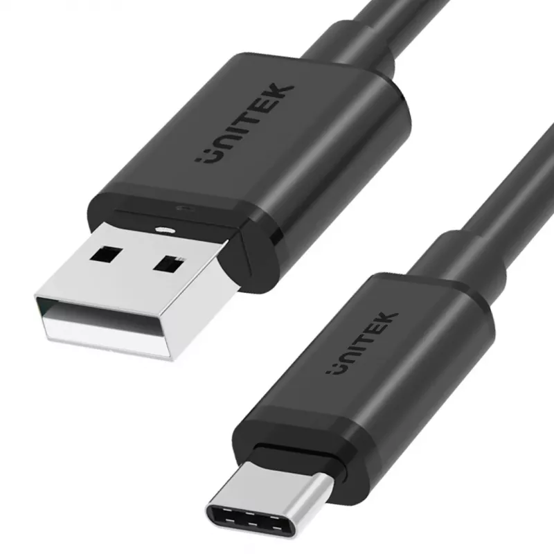 UNITEK USB KABELIS USB-A — USB-C 25CM, Y-C480BK