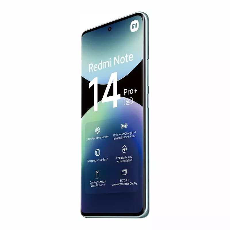 Viedtālrunis Xiaomi Redmi Note 14 Pro+ 5G — 6.67 collu AMOLED, 8 GB RAM, 256 GB, 200 MP, IP68, 5110 mAh