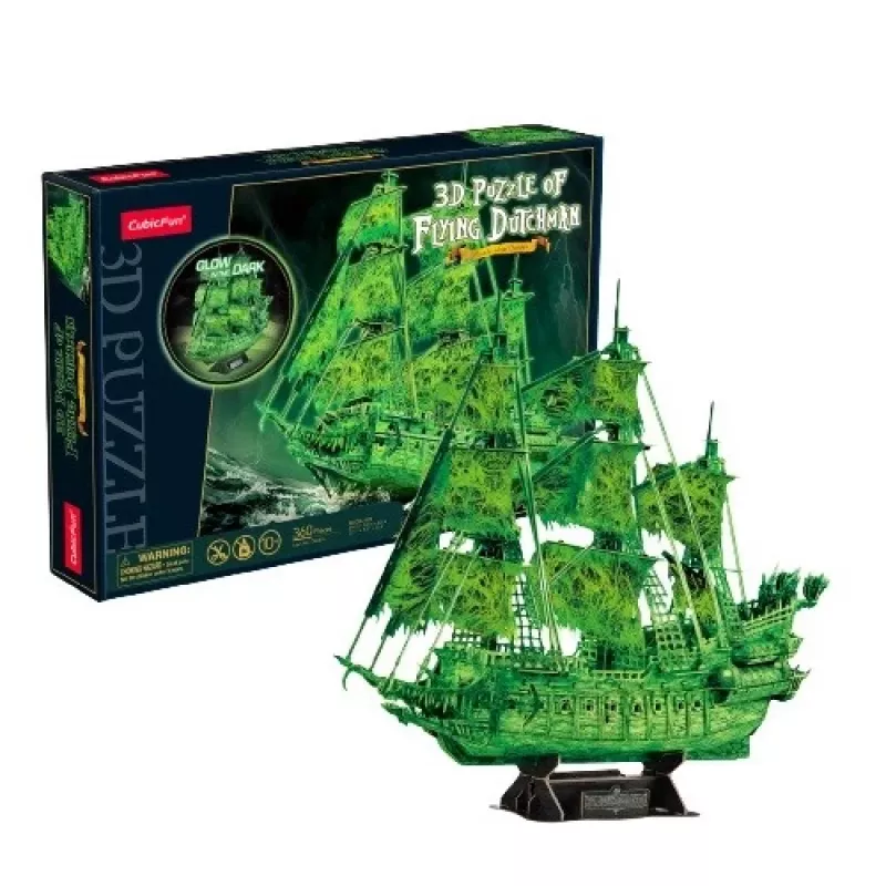3D puzzle model Flying Dutchman, kas spīd tumsā, cubicfun 306-T4041H
