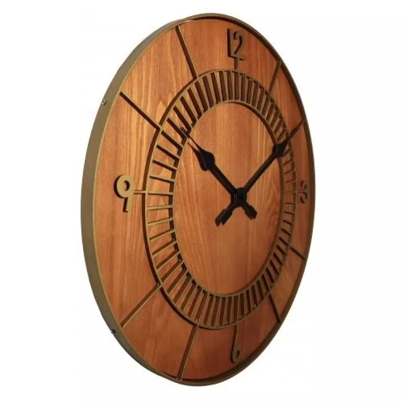 NeXtime pulkstenis 3113br Wood Round, Ø50 cm, pie sienas stiprināms, brūns