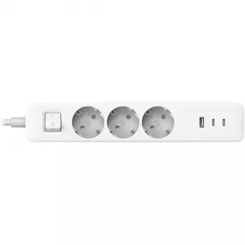 Strāvas sadalītājs Xiaomi BHR07UKEU — 3 maiņstrāvas rozetes F tips, 250 V, 1,4 m kabelis, balts
