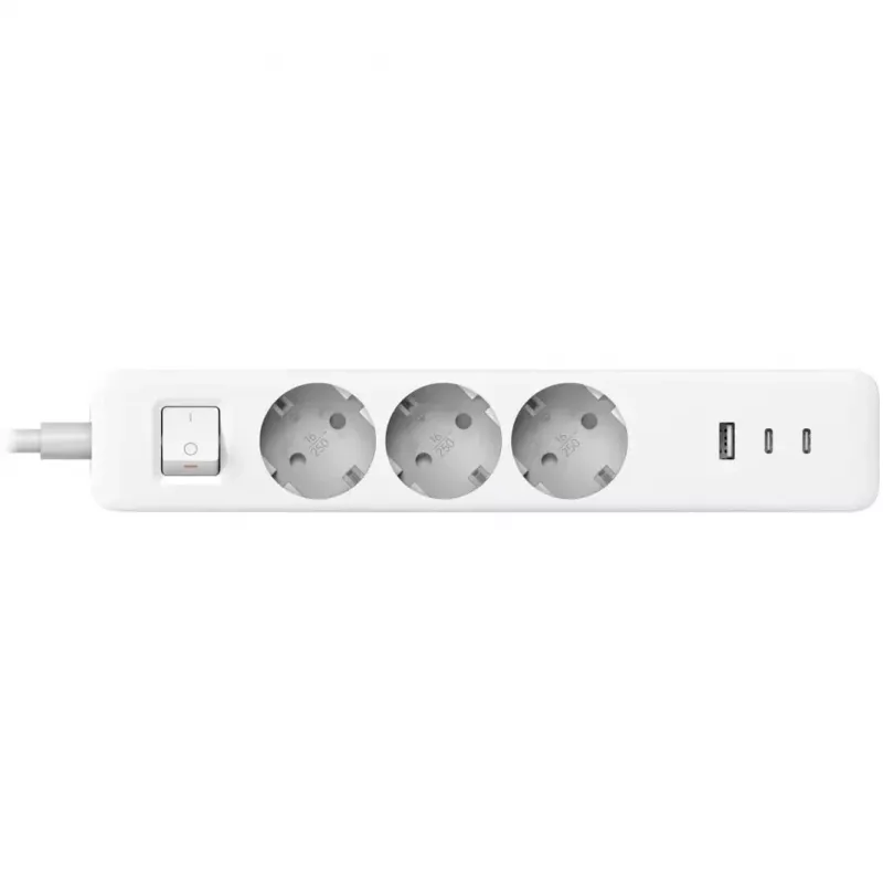 Strāvas sadalītājs Xiaomi BHR07UKEU — 3 maiņstrāvas rozetes F tips, 250 V, 1,4 m kabelis, balts