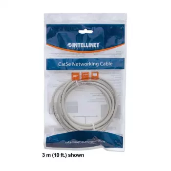Intellinet tīkla savienojuma kabelis, Cat6, 2 m, pelēks, CCA, U/UTP, PVC, RJ45, apzeltīti kontakti, bez aizķeršanās, aizsargapvalks, mūža garantija