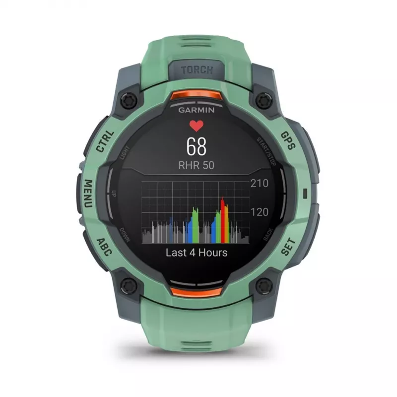 Garmin Instinct 3 AMOLED 3.05 cm (1.2) 45 mm Digital 390 x 390 pikseļi skārienjūtīgs Zaļš GPS (satelīts)