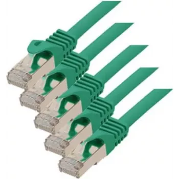 S/CONN RJ45-RJ45 tīkla kabelis zaļš Cat7 S/FTP ShiverPeaks 75511-0.5G-SET5