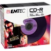 EMTEC Vinyl Look - 10 x CD-R - 700 MB (80 min) 52x - zila, dzeltena, ceriņu, zaļa, rozā - plāns Jewel Case